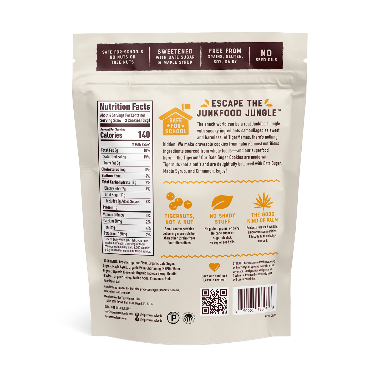 TigerMamas - Date Sugar TigerMamas Cookies 12ct Bag