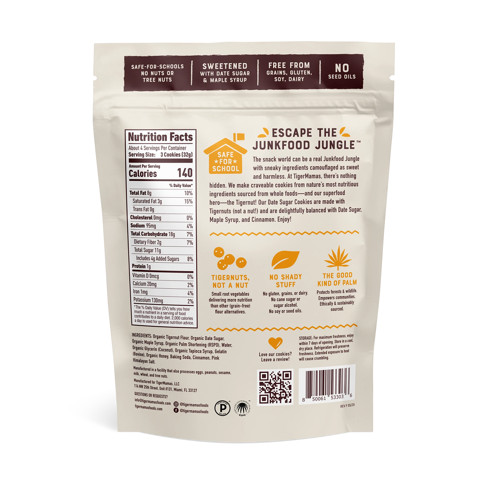 TigerMamas - Date Sugar TigerMamas Cookies 12ct Bag
